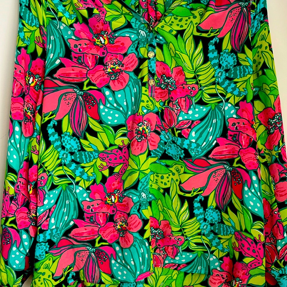Lilly Pulitzer Flower Pattern Blouse